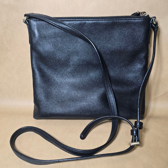 Kate Spade Black Pebbled Leather Crossbody Bag Zip Top Shoulder Purse - Picture 3 of 13